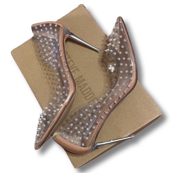 EUC - Steve Madden Tolima / Tolmay Spike Clear Pumps - Size 9 - Picture 5 of 6